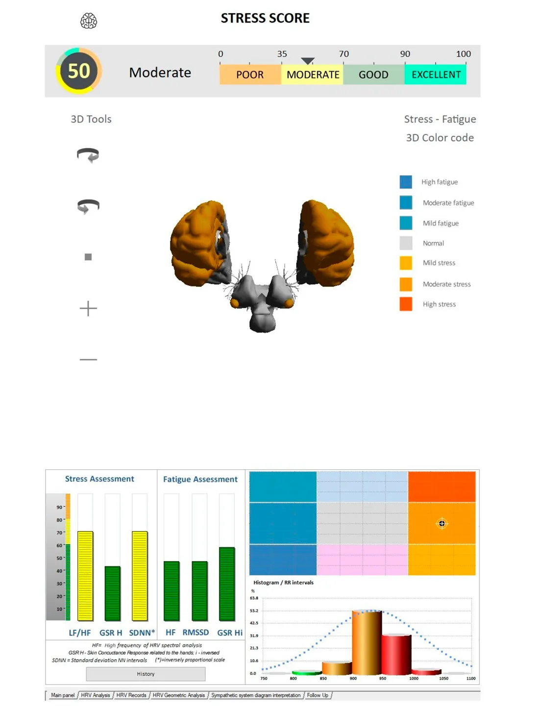 Wellnessweergave van de Total Body Reset Scan